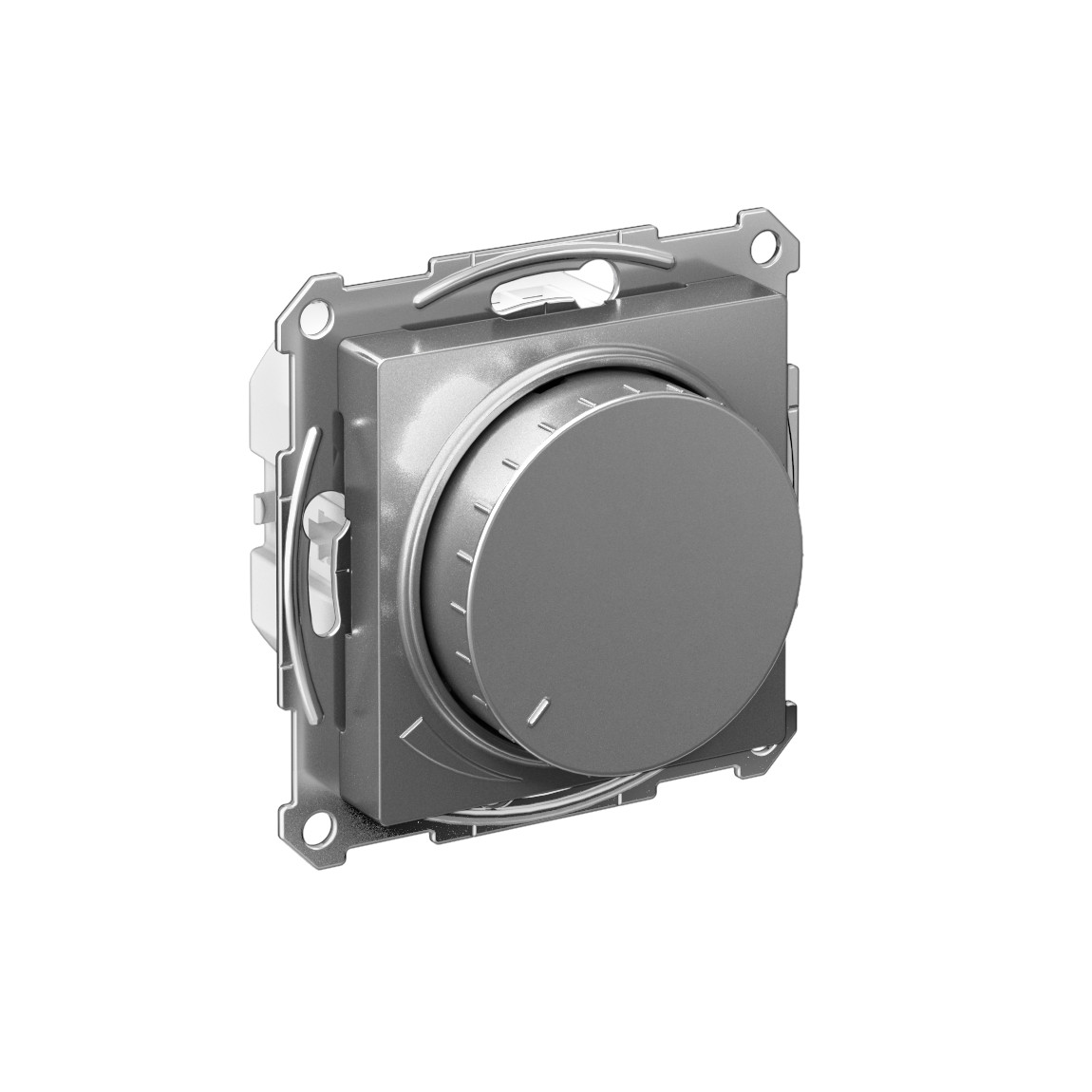 systeme electric atlasdesign светорегулятор поворотно-нажимной 400вт дим. led лампы сталь atn000923