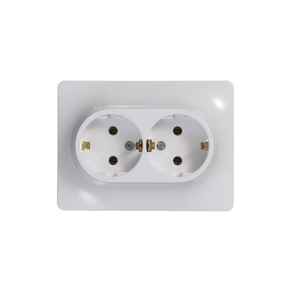 system electric glossa розетка 2-я с заземлением белый