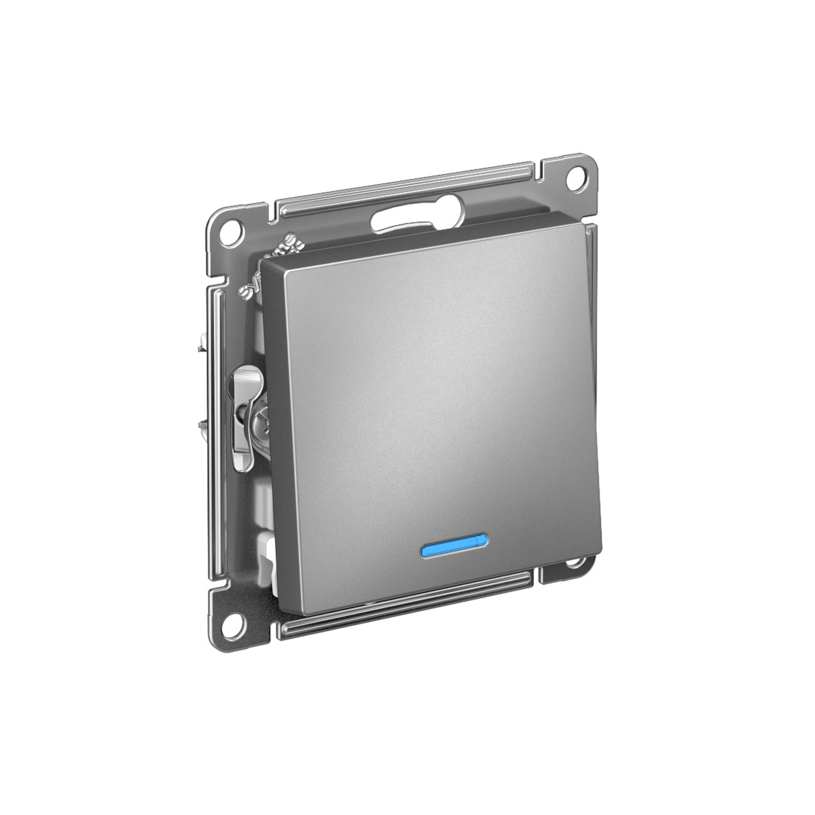 systeme electric atlasdesign выключатель 1-клавишный с подсветкой сталь