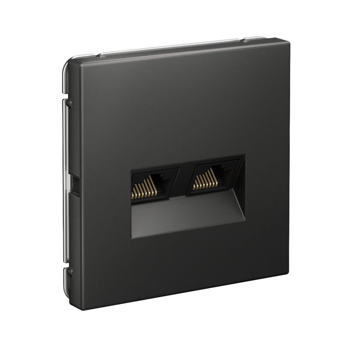 system electric artgallery розетка компьютерная 2xrj45 6е кат. базальт gal001488