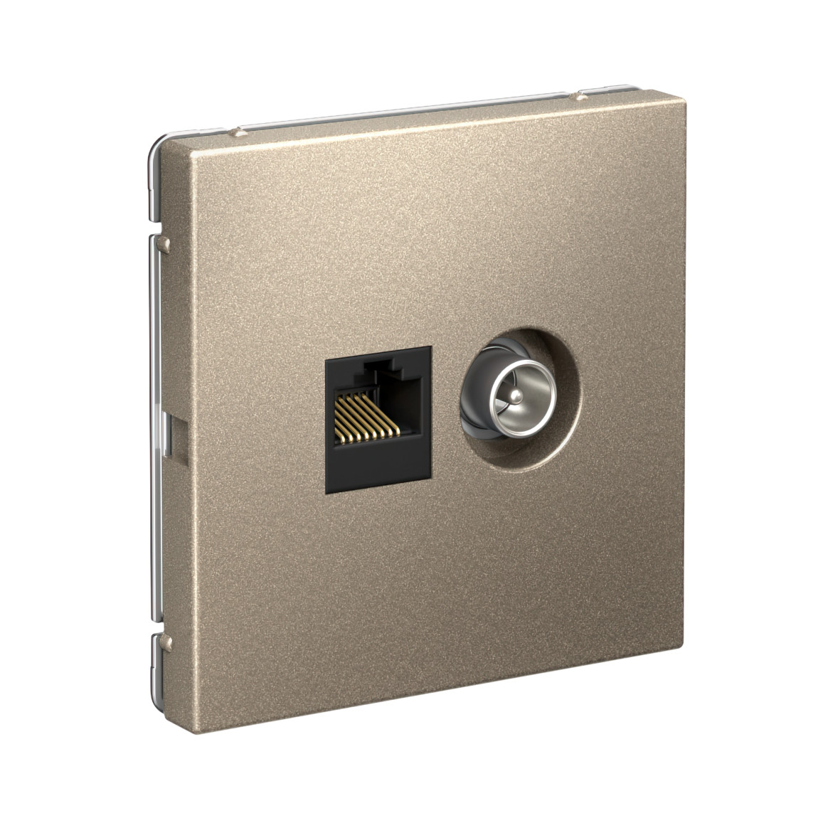 system electric artgallery розетка тв+компьютерная rj45 5е кат. шампань gal000589