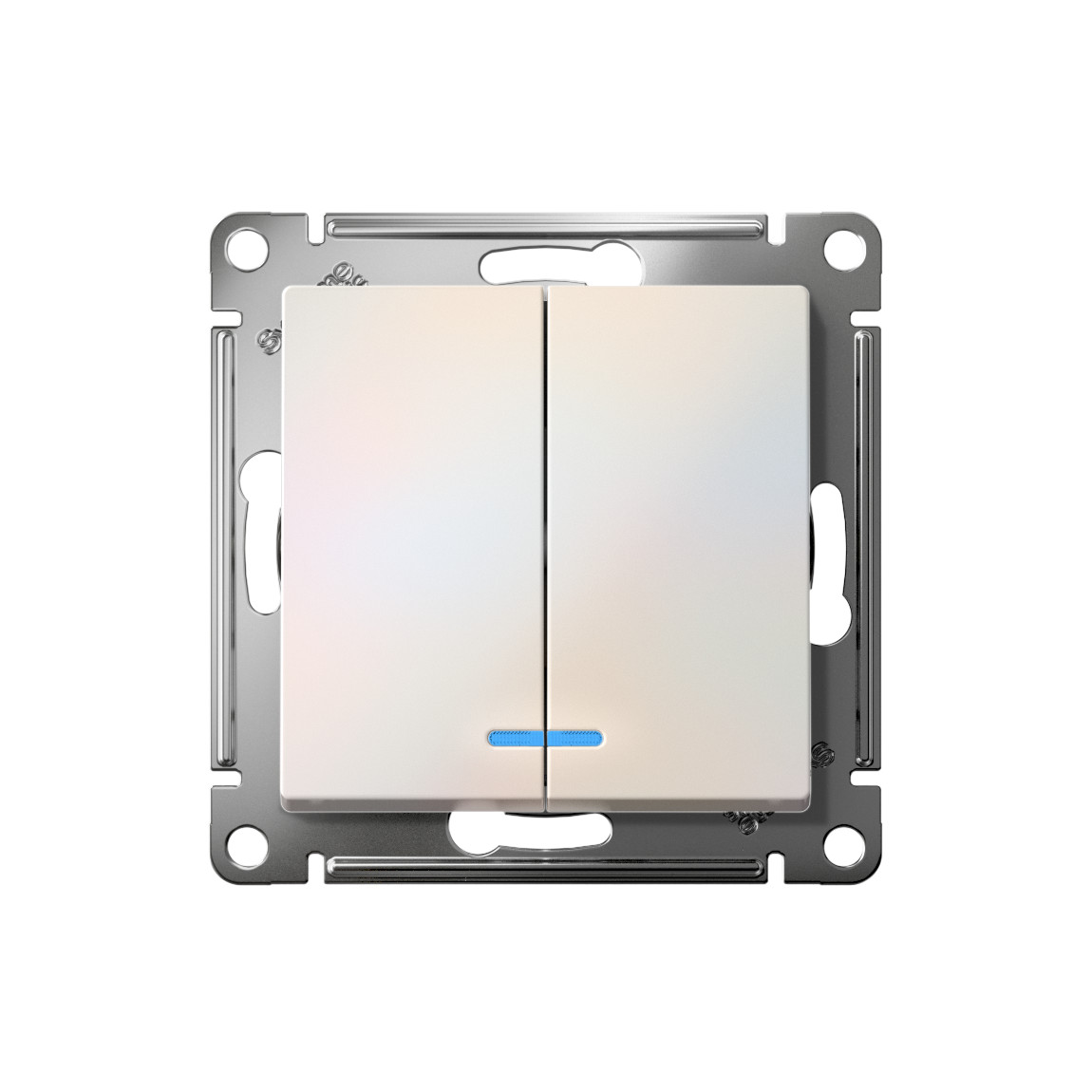 systeme electric atlasdesign выключатель 2-клавишный с подсветкой жемчуг