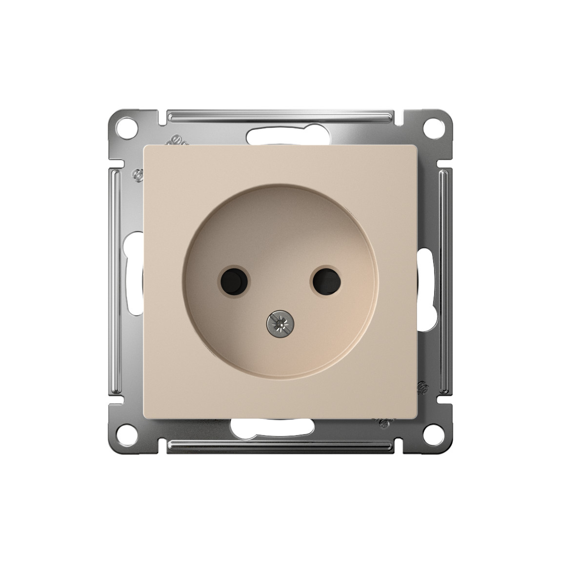 systeme electric atlasdesign розетка 1-я без заземления со шторками песочный