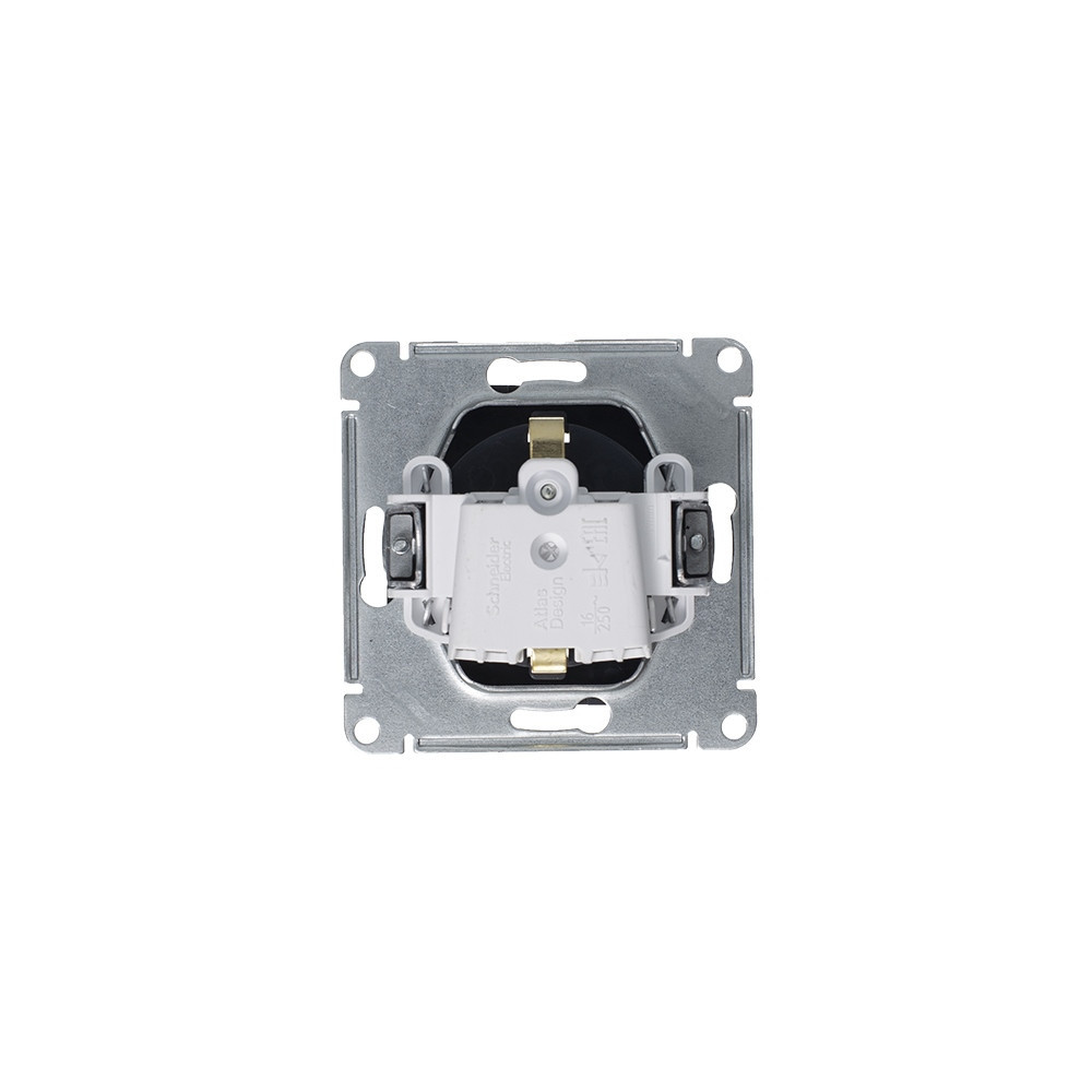 systeme electric atlasdesign, розетка 1-я с заземлением (винтовой зажим) грифель