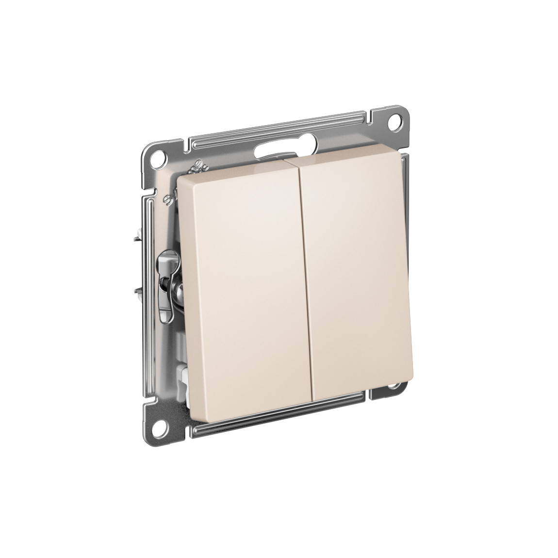 systeme electric atlasdesign, выключатель 2-клавишный бежевый atn000251