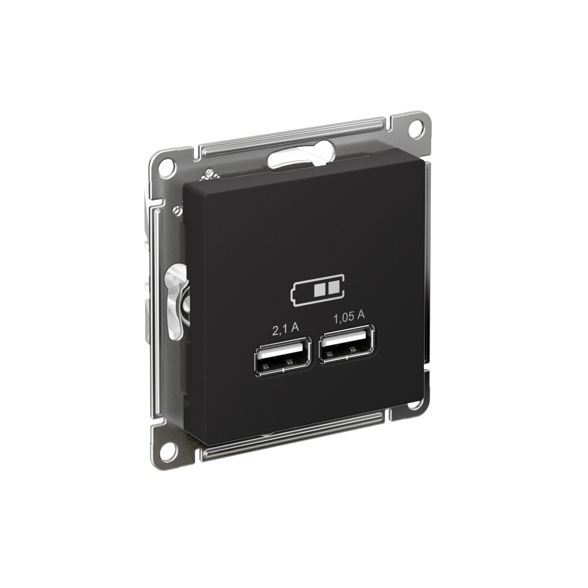 systeme electric atlasdesign розетка usb двойная для зарядки карбон