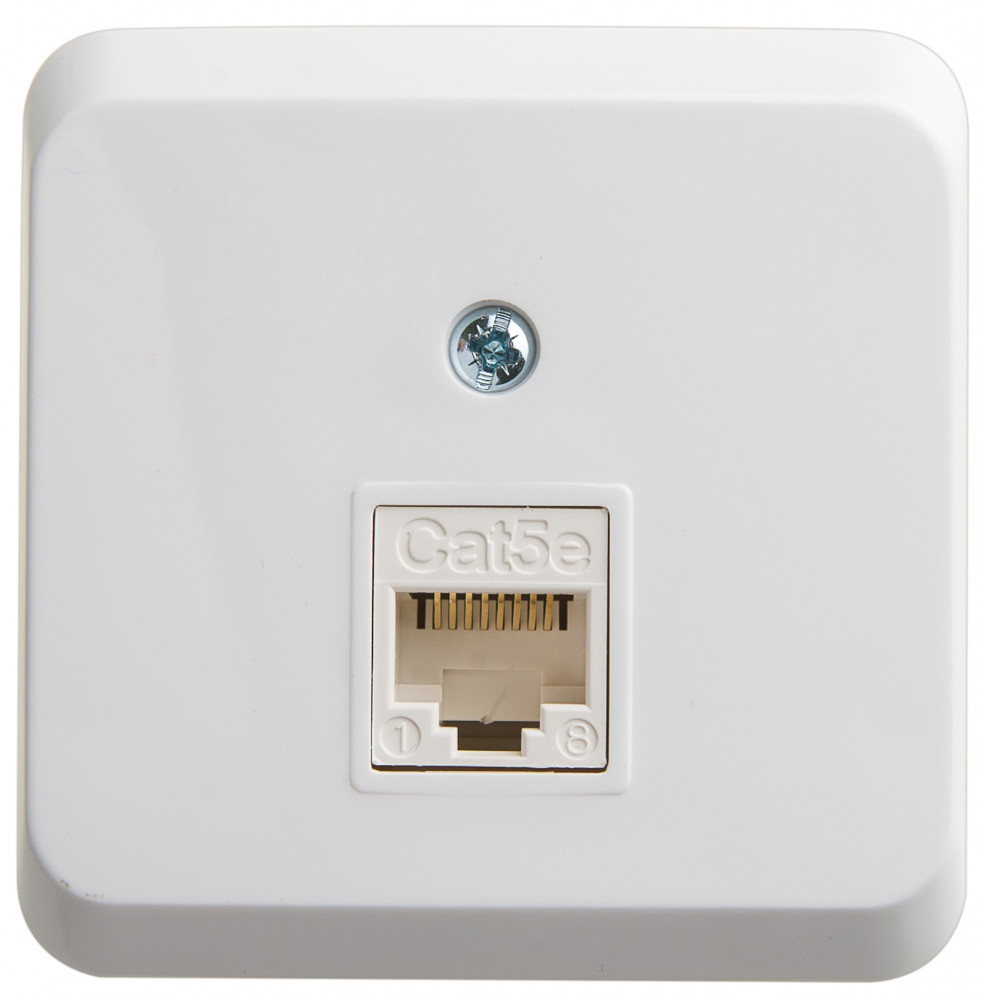 Этюд накладная розетка компьютерная  RJ45 кат.5 белая