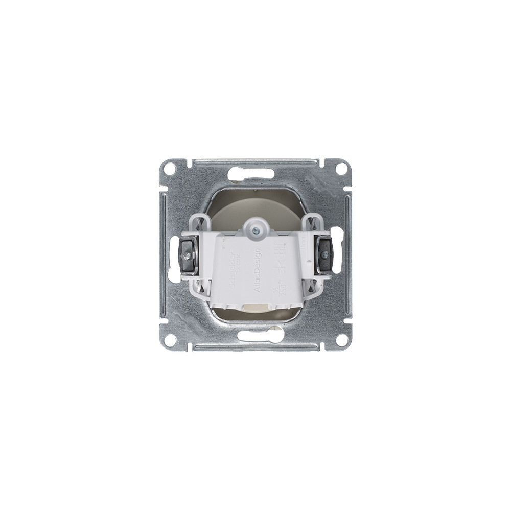 systeme electric atlasdesign, розетка 1-я без заземления алюминий atn000341