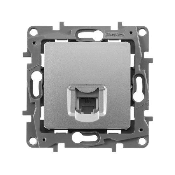 legrand etika розетка телефонная 1-я rj-11 алюминий
