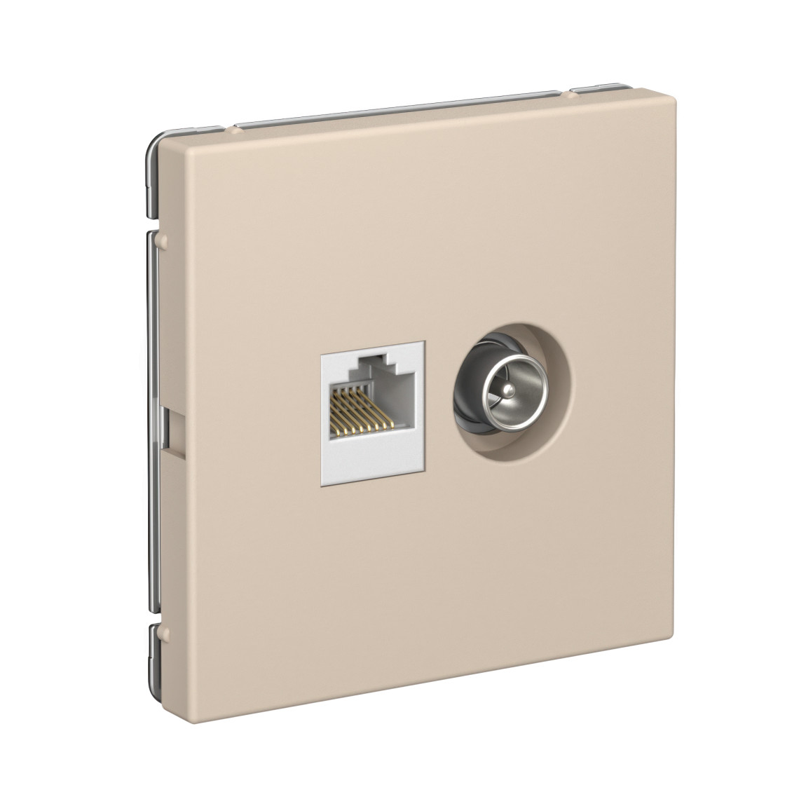 system electric artgallery розетка тв+компьютерная rj45 5е кат. песочный gal001289