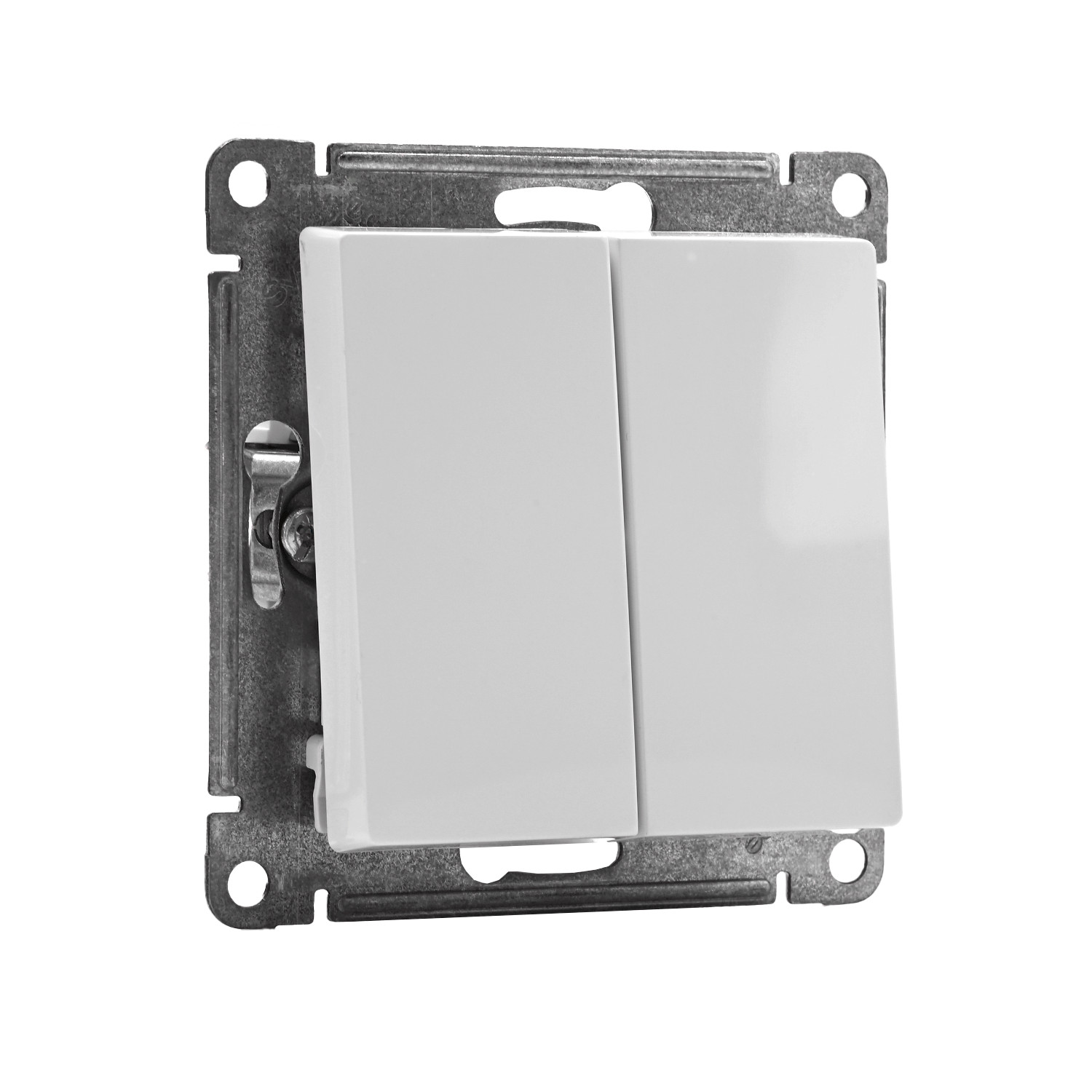 systeme electric atlasdesign, переключатель 2-клавишный белый atn000165