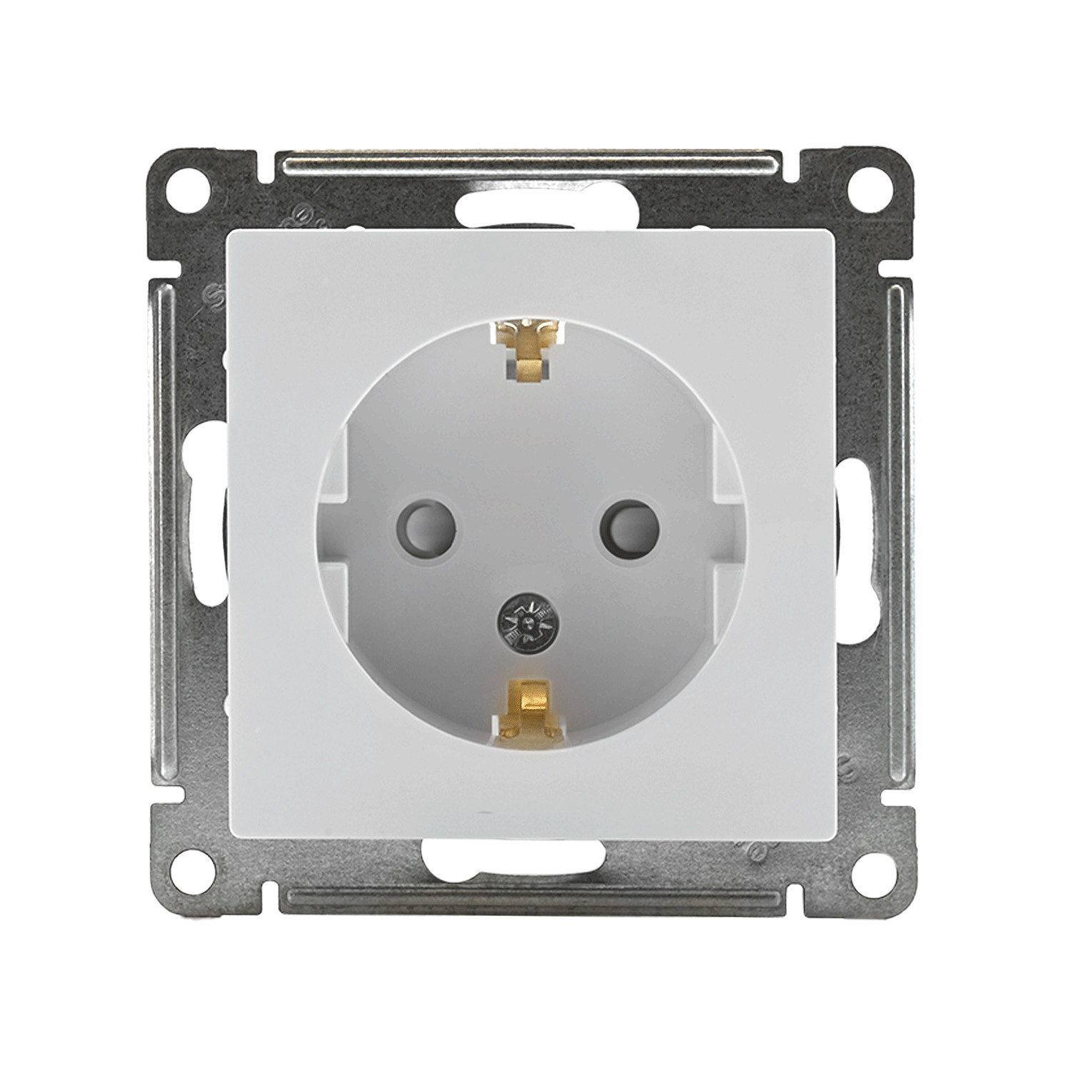 systeme electric atlasdesign, розетка 1-я с заземлением со шторками белый atn000145