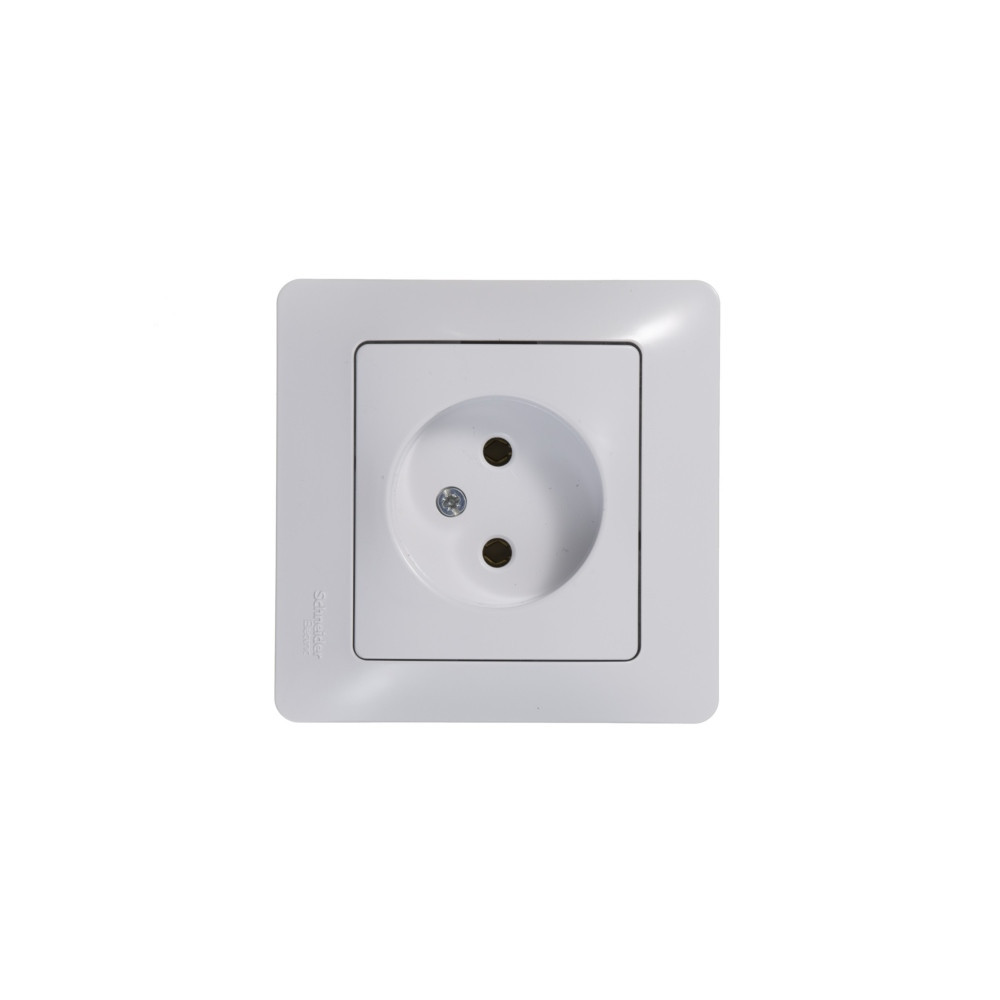 system electric glossa розетка 1-я без заземления белый