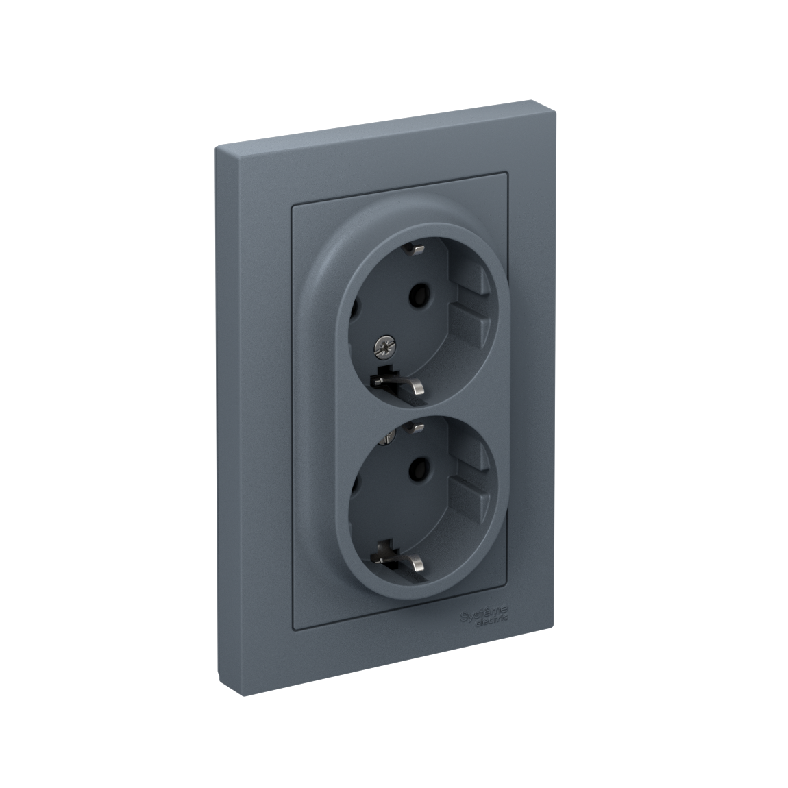 Systeme Electric ATLASDESIGN, розетка 2-я с заземлением грифель