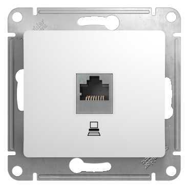 System Electric Glossa розетка компьютерная 1-я RJ45 5е кат. белый
