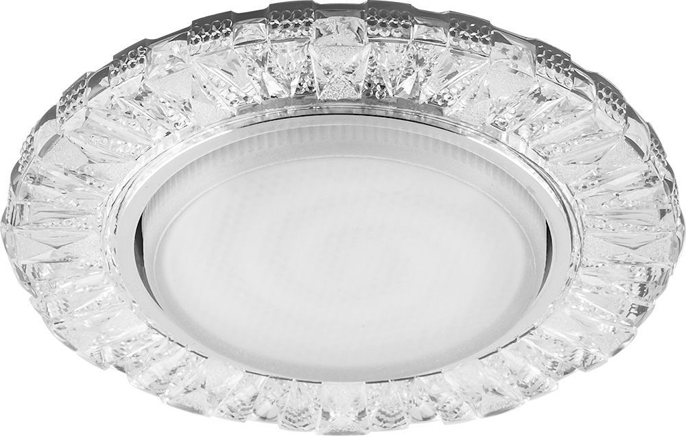 CD4023 Светильник встраиваемый с белой LED подсветкой Feron потолочный GX53 прозрачный