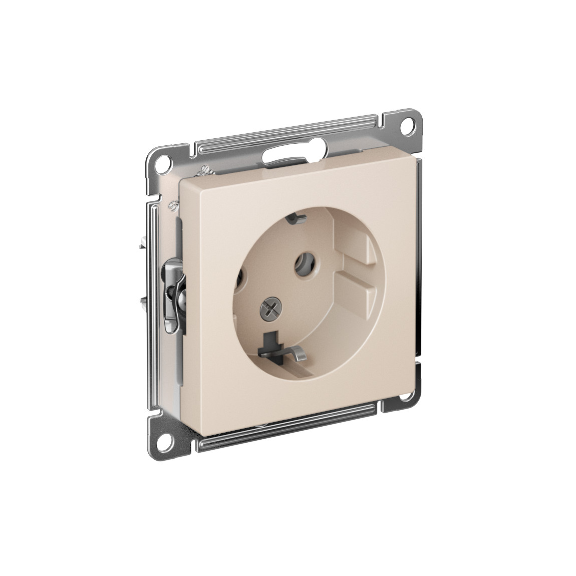 systeme electric atlasdesign, розетка 1-я с заземлением бежевый atn000243