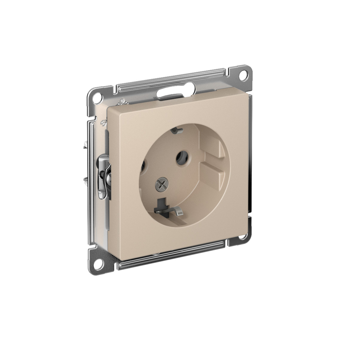 systeme electric atlasdesign розетка 1-я с заземлением песочный