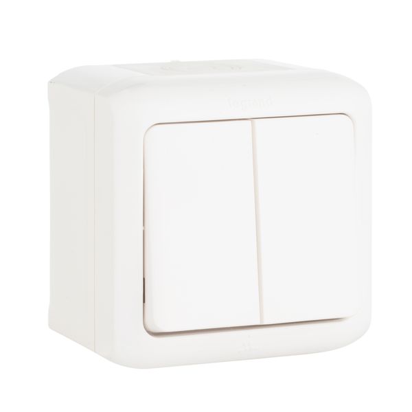 legrand quteo ip-44 выключатель 2 клавишный серый