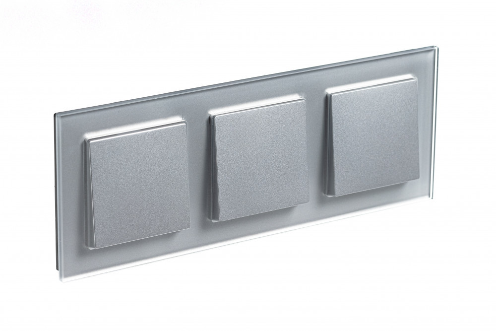 systeme electric atlasdesign nature стекло рамка 3-я универсальная алюминий atn320303
