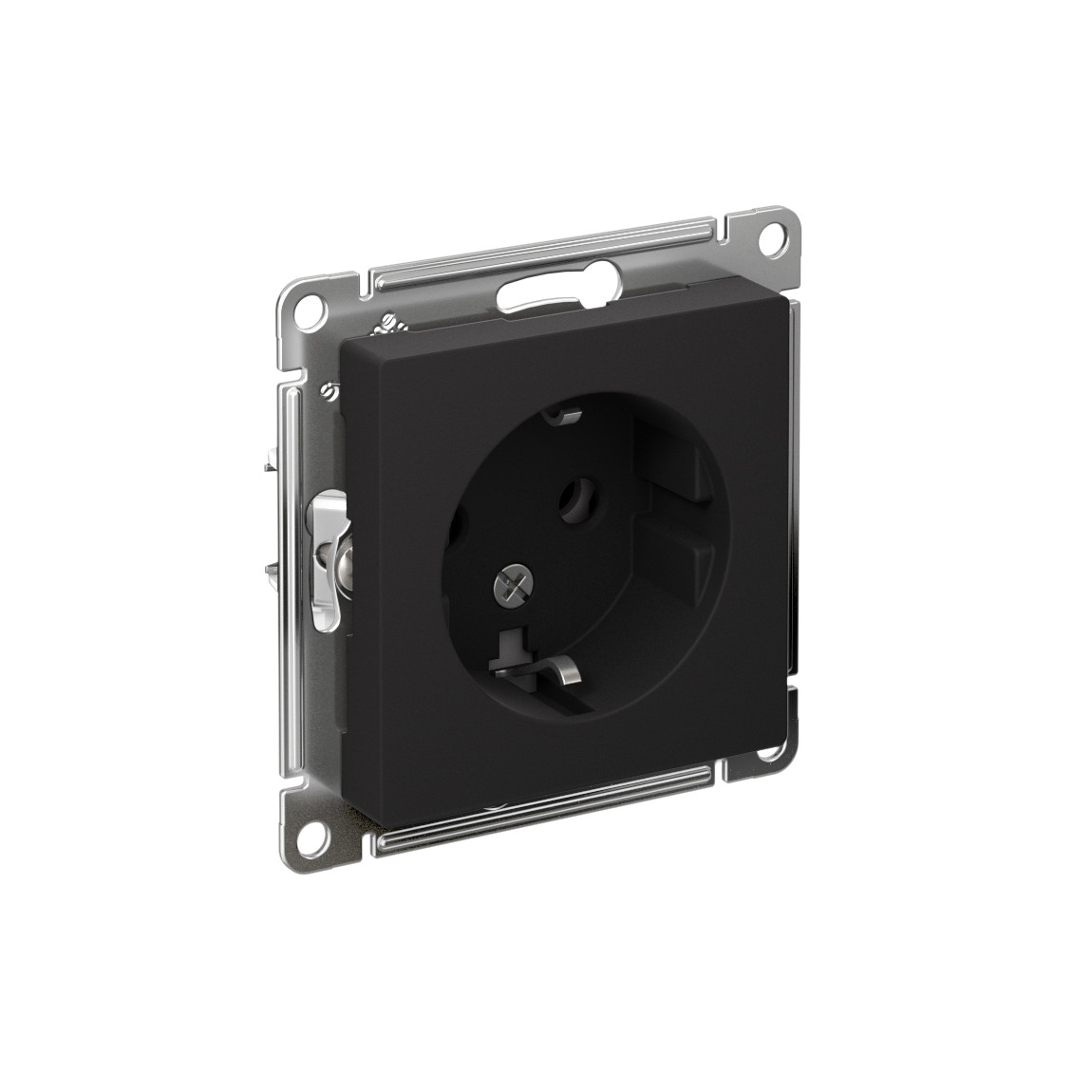 systeme electric atlasdesign розетка 1-я с заземлением карбон atn001043