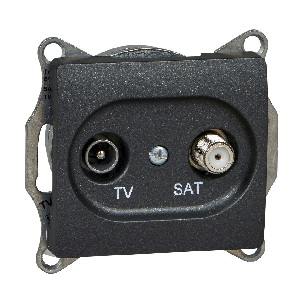 system electric glossa розеткаtv+sat оконечная 1db антрацит