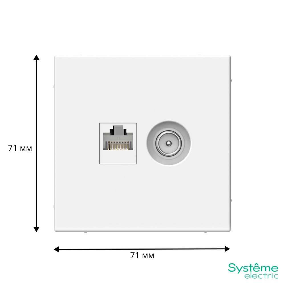 system electric artgallery розетка тв+компьютерная rj45 5е кат. лотос gal001389