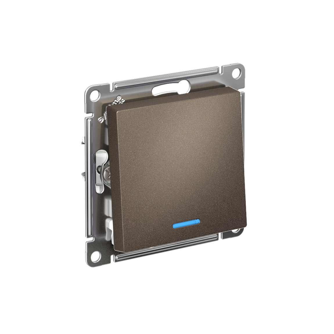 systeme electric atlasdesign переключатель 1-клавишный с подсветкой мокко