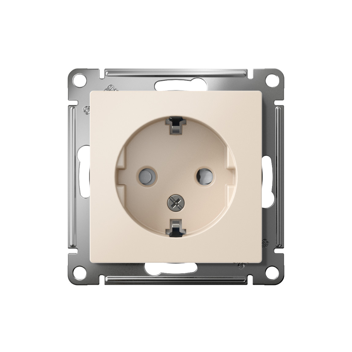 systeme electric atlasdesign, розетка 1-я с заземлением со шторками бежевый atn000245