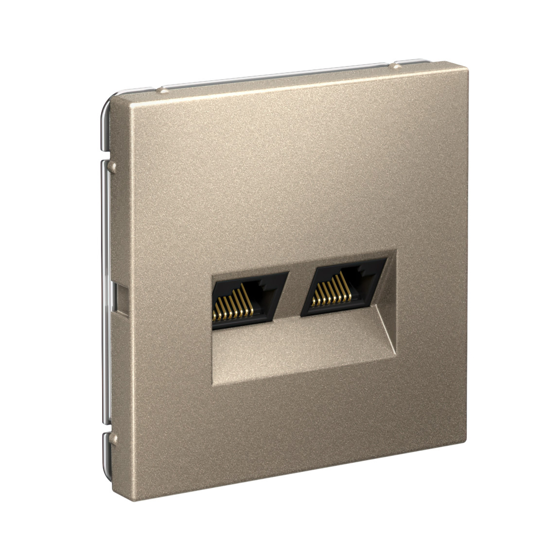 system electric artgallery розетка компьютерная 2xrj45 6е кат. шампань gal000588