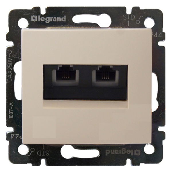 Legrand Valena розетка телефонная 2-я RJ-11 4 контакта слоновая кость