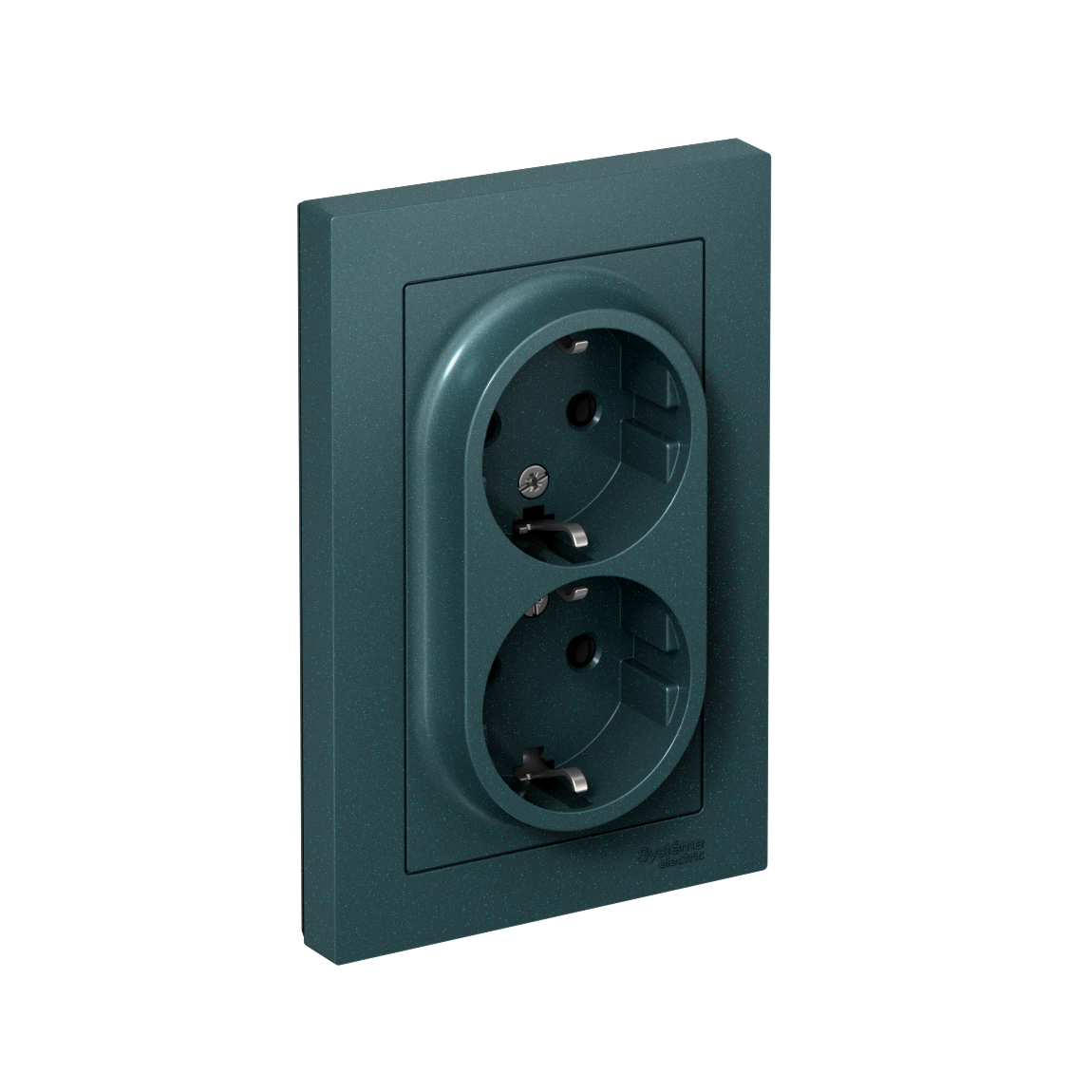 Systeme Electric ATLASDESIGN розетка 2-я с заземлением изумруд
