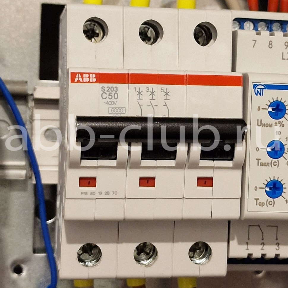 abb автоматический выключатель s203 3p 50а 6ка