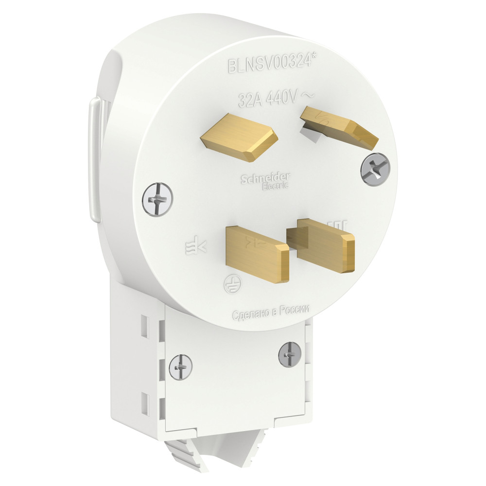 Вилка силовая с заземлением 3К+З 32А 440В белый Schneider Electric