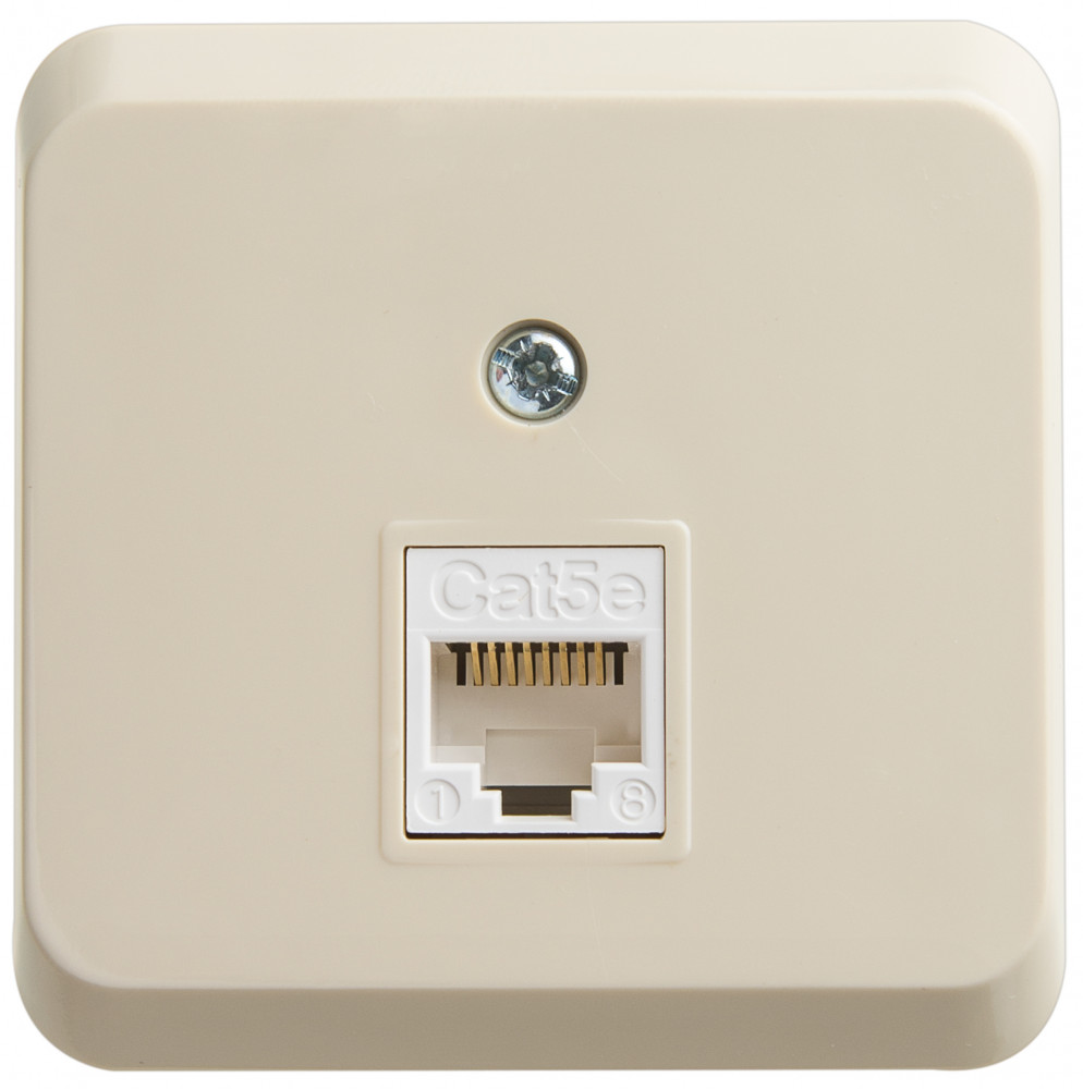 Этюд накладная розетка компьютерная  RJ45 кат.5 крем