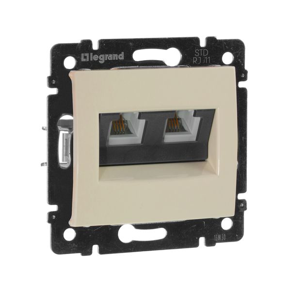 legrand valena розетка телефонная 2-я rj-11 4 контакта слоновая кость