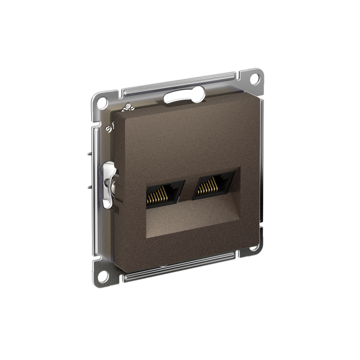Systeme Electric ATLASDESIGN розетка двойная RJ45+RJ45 5е кат. мокко