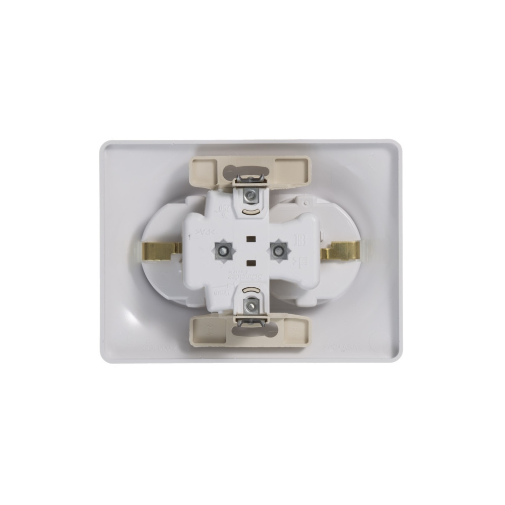 system electric glossa розетка 2-я с заземлением белый