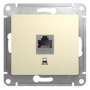 System Electric Glossa розетка компьютерная 1-я RJ45 5е кат. бежевый