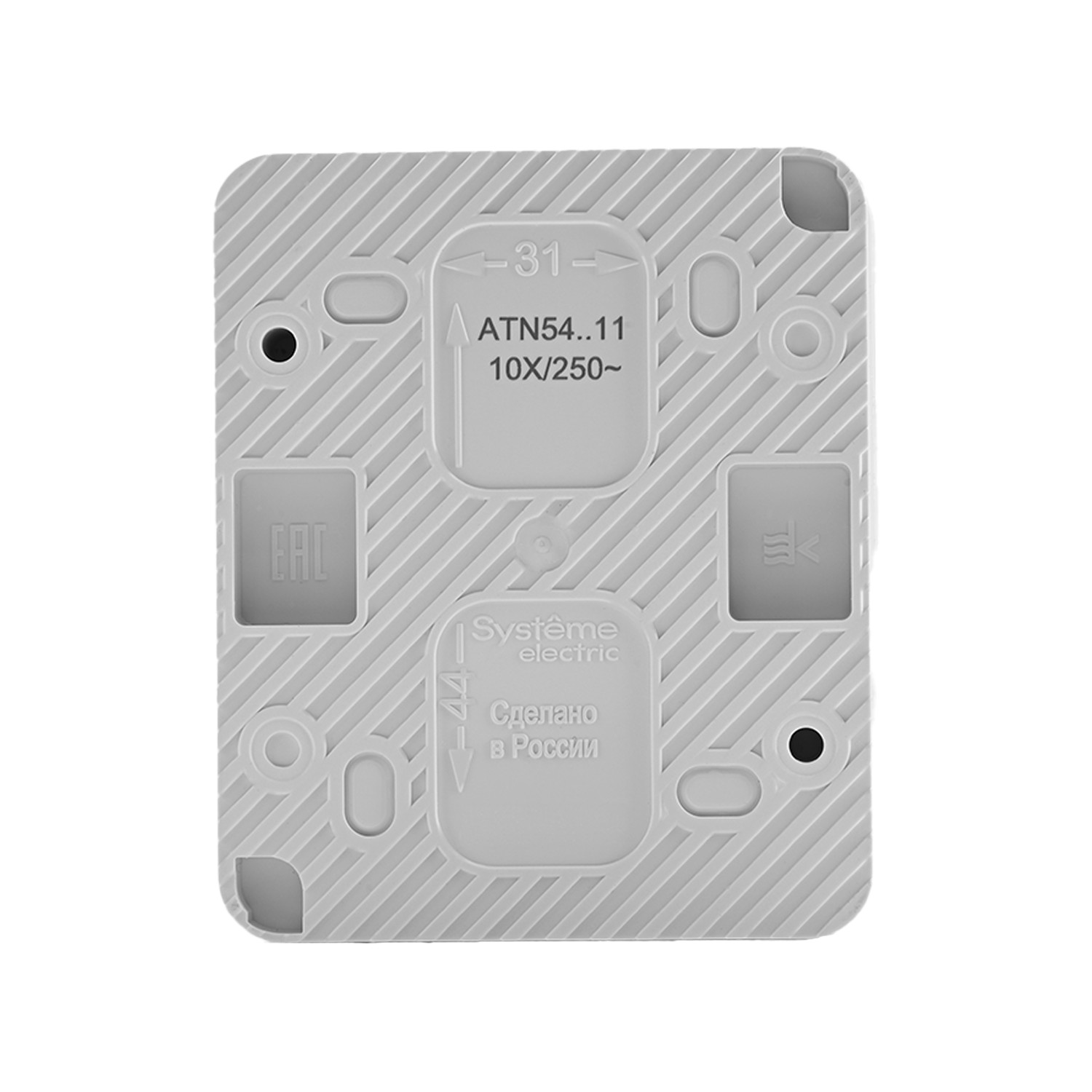 atlasdesign profi54 о/у выключатель 1-клавишный 10а ip54 белый atn540111