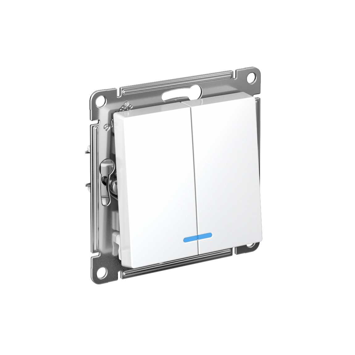 Systeme Electric ATLASDESIGN, выключатель 2-клавишный с подсветкой белый ATN000153