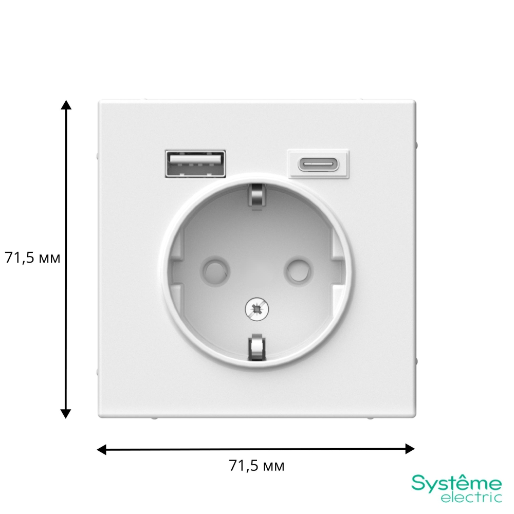 system electric artgallery розетка 1-я с заземлением со штор., с usb+usb type c, лотос gal001332