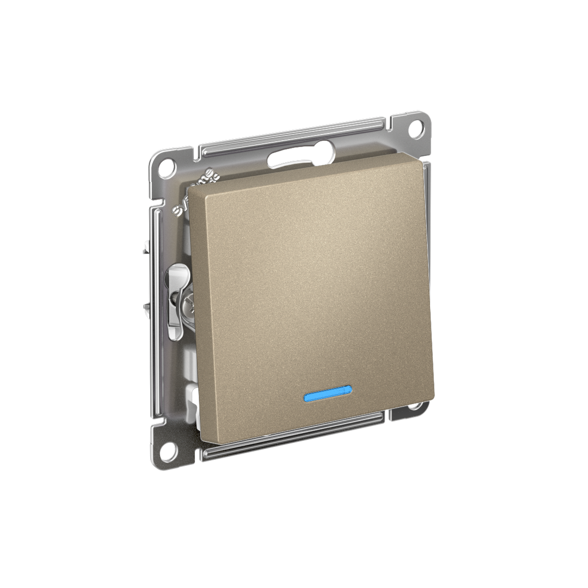 Systeme Electric ATLASDESIGN переключатель 1-клавишный с подсветкой шампань
