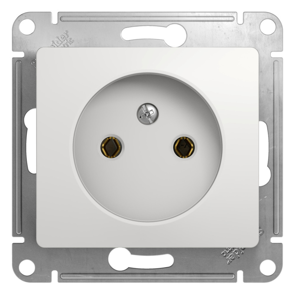 System Electric Glossa розетка 1-я без заземления белый
