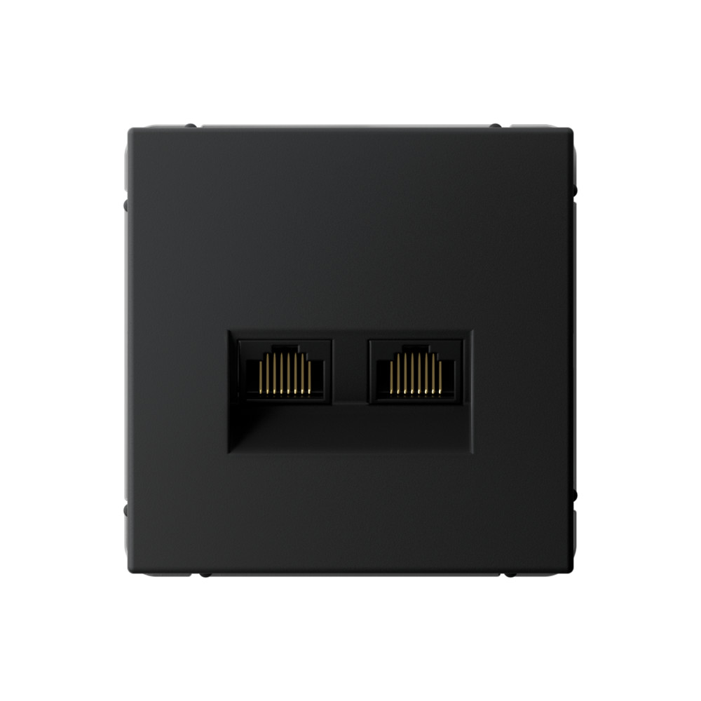 System Electric ArtGallery розетка компьютерная 2xRJ45 6е кат. карбон GAL001088