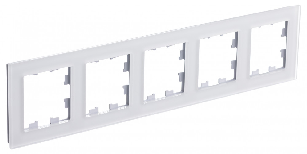Systeme Electric ATLASDESIGN, Nature стекло рамка 5-я универсальная матовый белый ATN330105