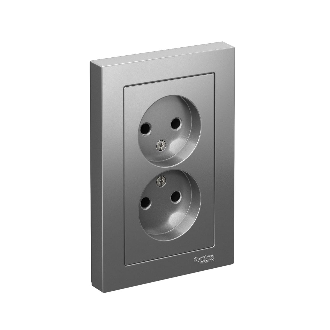 Systeme Electric ATLASDESIGN розетка 2-я без заземления сталь