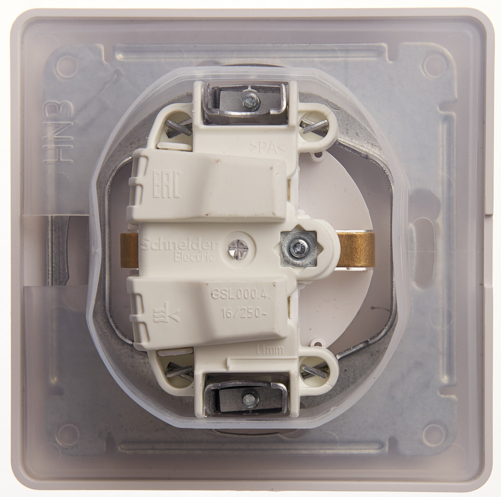 system electric glossa розетка 1-я с заземлением со шторками с крышкой ip44 белый