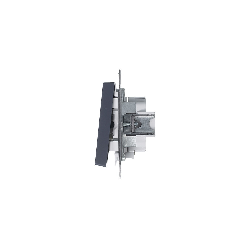 systeme electric atlasdesign, выключатель 2-клавишный с подсветкой грифель