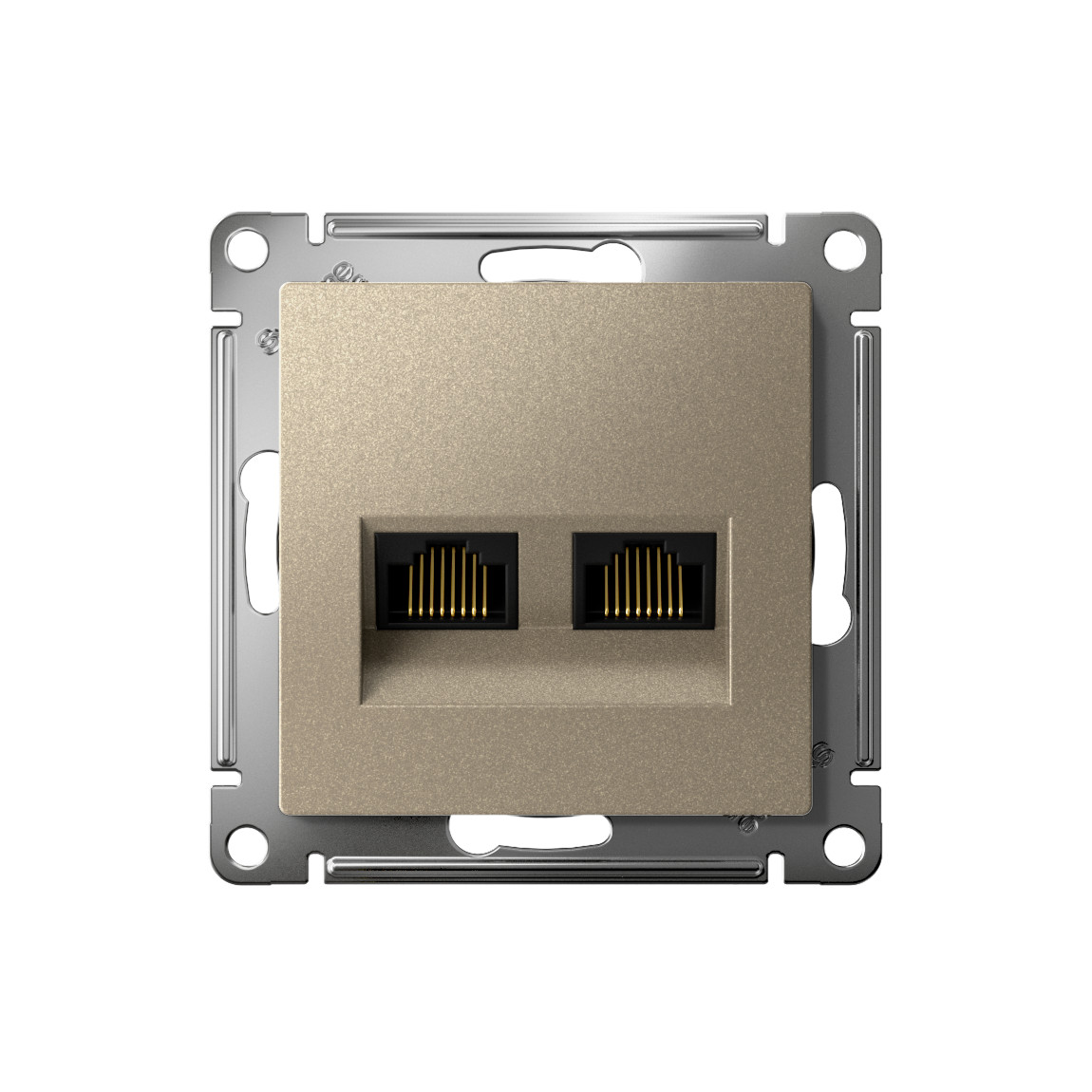 systeme electric atlasdesign розетка двойная rj45+rj45 5е кат. шампань